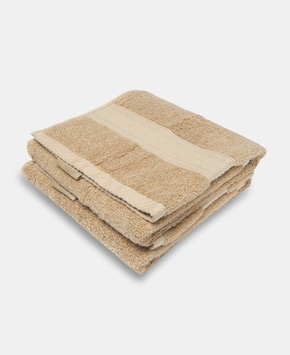 Cotton Terry Ultrasoft and Durable Solid Hand Towel - Camel (Pack of 2)