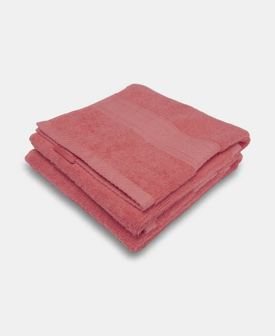 Cotton Terry Ultrasoft and Durable Solid Hand Towel - Garnet Rose (Pack of 2)
