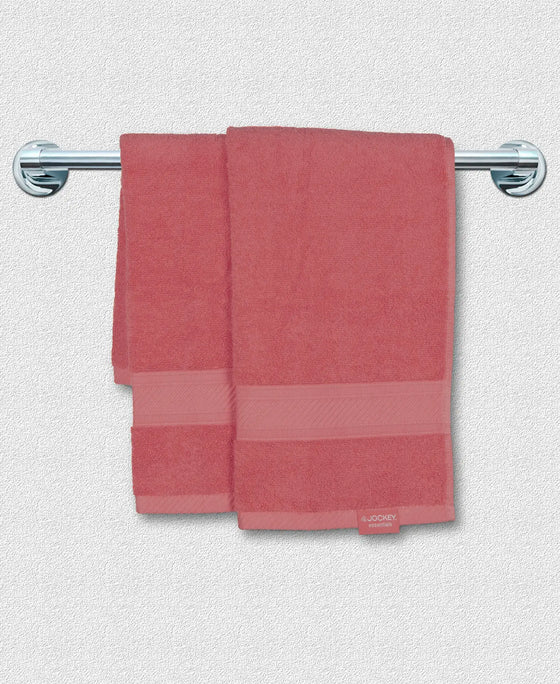 Cotton Terry Ultrasoft and Durable Solid Hand Towel - Garnet Rose (Pack of 2)
