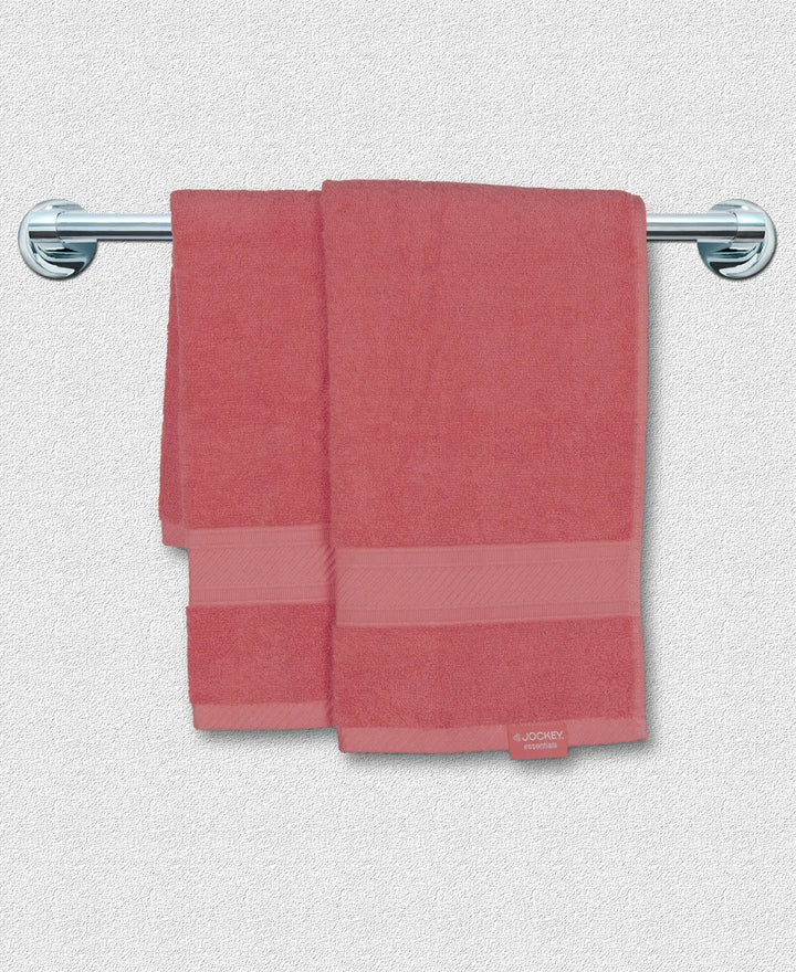 Cotton Terry Ultrasoft and Durable Solid Hand Towel - Garnet Rose (Pack of 2)