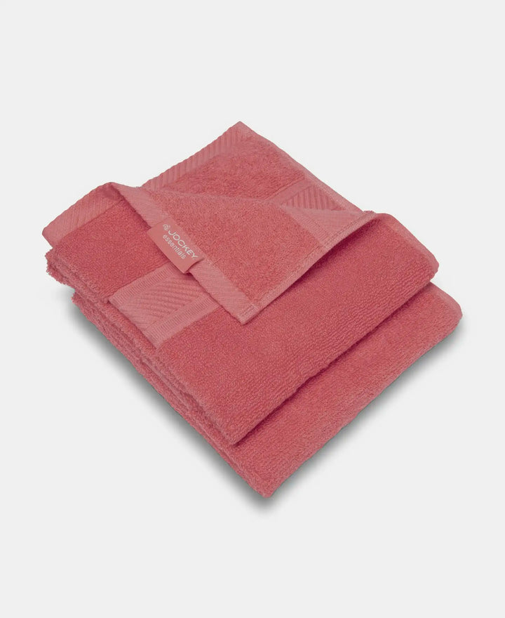 Cotton Terry Ultrasoft and Durable Solid Hand Towel - Garnet Rose (Pack of 2)