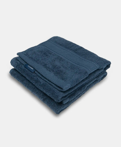 Cotton Terry Ultrasoft and Durable Solid Hand Towel - Navy (Pack of 2)