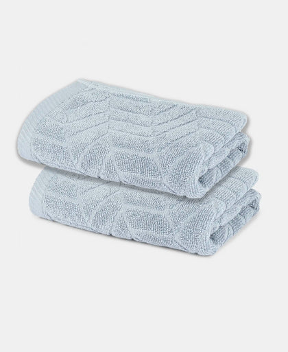Cotton Terry Ultrasoft and Durable Patterned Hand Towel - Dusty Blue (Pack of 2)