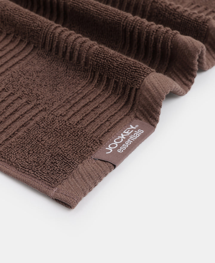 Cotton Terry Ultrasoft and Durable Patterned Hand Towel - Deep Taupe (Pack of 2)