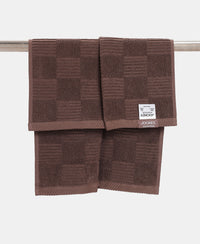 Cotton Terry Ultrasoft and Durable Patterned Hand Towel - Deep Taupe (Pack of 2)