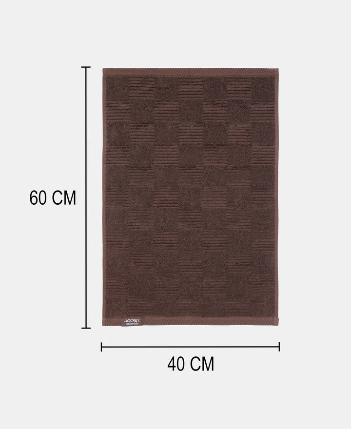 Cotton Terry Ultrasoft and Durable Patterned Hand Towel - Deep Taupe (Pack of 2)