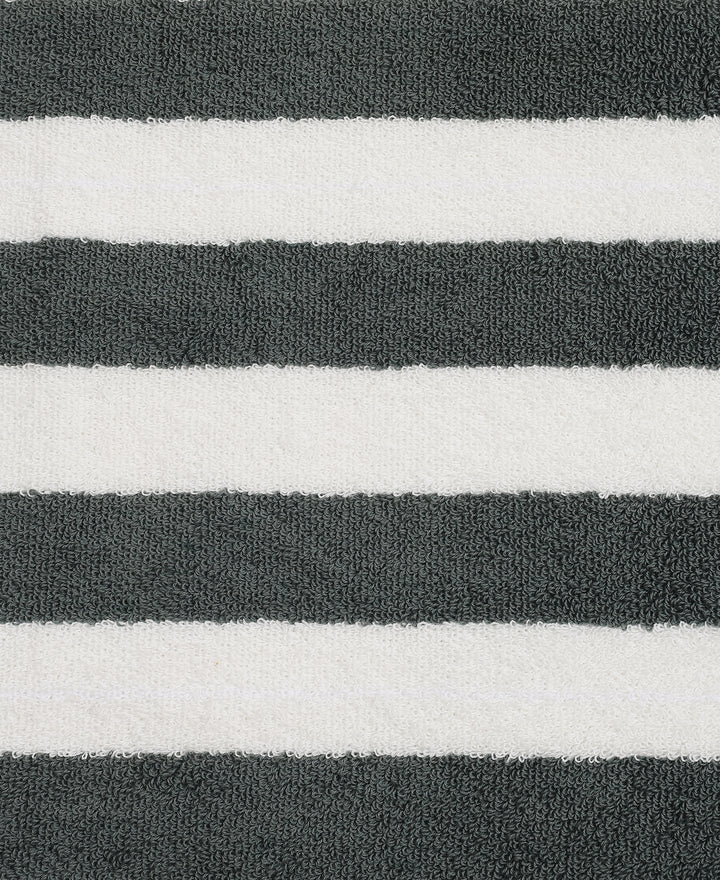 Cotton Terry Ultrasoft and Durable Striped Hand Towel with Hanger Loop - Balsam Green (Pack of 2)