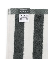 Cotton Terry Ultrasoft and Durable Striped Hand Towel with Hanger Loop - Balsam Green (Pack of 2)