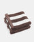 Cotton Terry Ultrasoft and Durable Striped Hand Towel with Hanger Loop - Deep Taupe (Pack of 2)