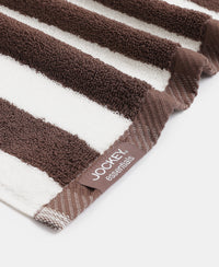 Cotton Terry Ultrasoft and Durable Striped Hand Towel with Hanger Loop - Deep Taupe (Pack of 2)