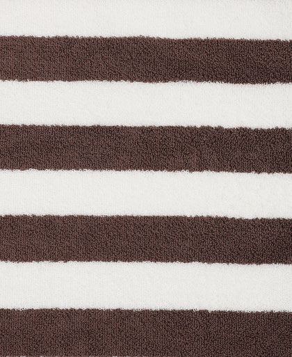 Cotton Terry Ultrasoft and Durable Striped Hand Towel with Hanger Loop - Deep Taupe (Pack of 2)