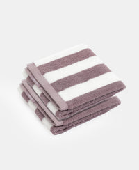 Cotton Terry Ultrasoft and Durable Striped Hand Towel with Hanger Loop - Nirvana (Pack of 2)