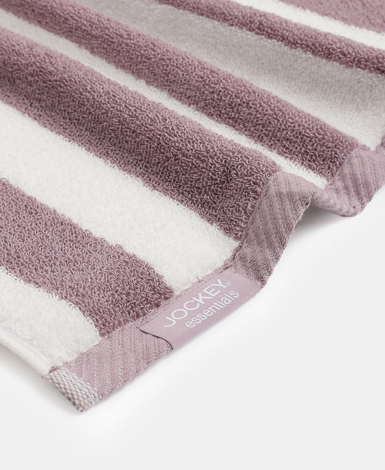 Cotton Terry Ultrasoft and Durable Striped Hand Towel with Hanger Loop - Nirvana (Pack of 2)