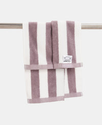 Cotton Terry Ultrasoft and Durable Striped Hand Towel with Hanger Loop - Nirvana (Pack of 2)
