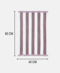 Cotton Terry Ultrasoft and Durable Striped Hand Towel with Hanger Loop - Nirvana (Pack of 2)