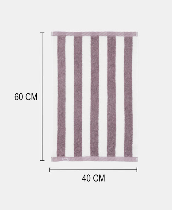 Cotton Terry Ultrasoft and Durable Striped Hand Towel with Hanger Loop - Nirvana (Pack of 2)