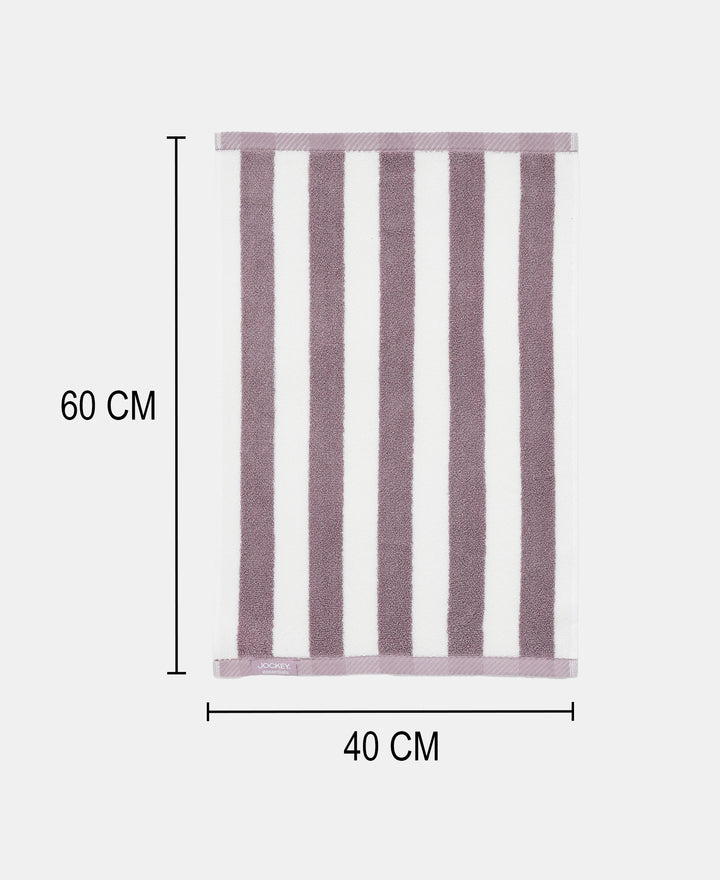Cotton Terry Ultrasoft and Durable Striped Hand Towel with Hanger Loop - Nirvana (Pack of 2)