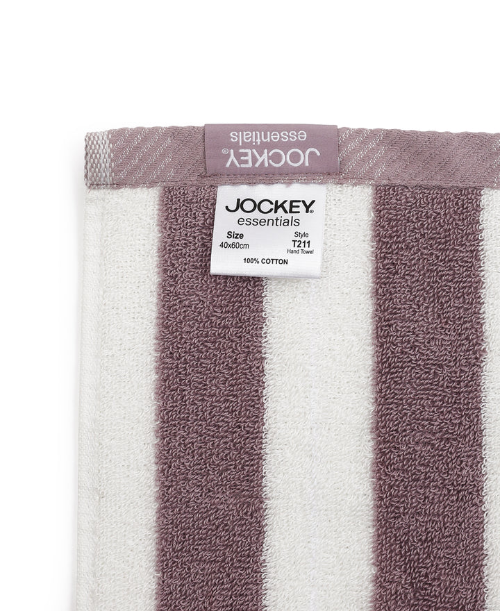 Cotton Terry Ultrasoft and Durable Striped Hand Towel with Hanger Loop - Nirvana (Pack of 2)