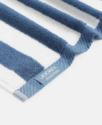 Cotton Terry Ultrasoft and Durable Striped Hand Towel with Hanger Loop - Provincial Blue (Pack of 2)