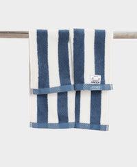 Cotton Terry Ultrasoft and Durable Striped Hand Towel with Hanger Loop - Provincial Blue (Pack of 2)