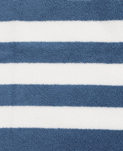 Cotton Terry Ultrasoft and Durable Striped Hand Towel with Hanger Loop - Provincial Blue (Pack of 2)