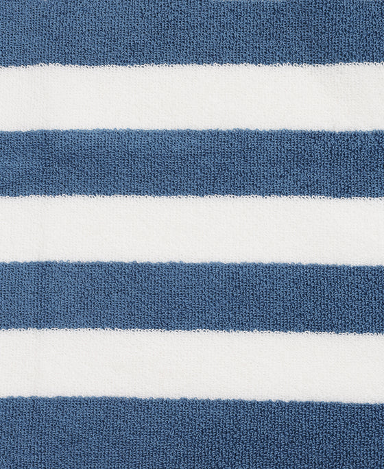 Cotton Terry Ultrasoft and Durable Striped Hand Towel with Hanger Loop - Provincial Blue (Pack of 2)