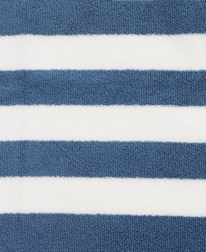 Cotton Terry Ultrasoft and Durable Striped Hand Towel with Hanger Loop - Provincial Blue (Pack of 2)