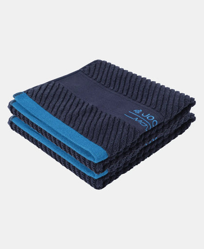 Cotton Rich Terry Ultrasoft and Durable Solid Hand Towel - Navy (Pack of 2)