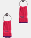 Cotton Rich Terry Ultrasoft and Durable Solid Hand Towel - Ruby (Pack of 2)