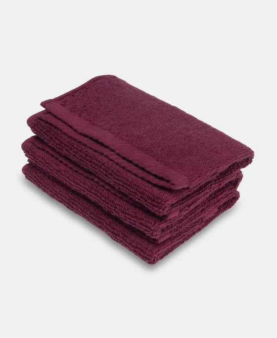 Cotton Terry Ultrasoft and Durable Solid Face Towel - Burgundy (Pack of 3)