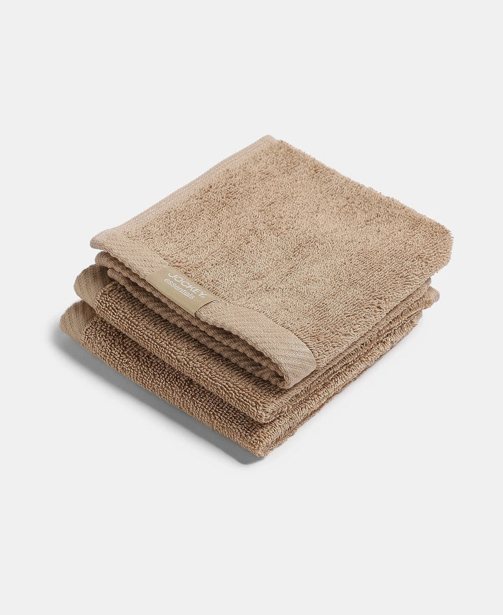 Pack of 6 Cotton Terry Ultrasoft and Durable Solid Face Towel - Camel & Burgundy