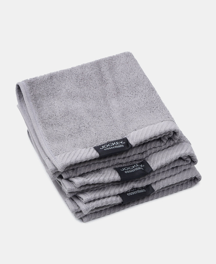 Pack of 6 Cotton Terry Ultrasoft and Durable Solid Face Towel - Navy & Grey
