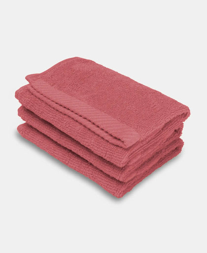 Cotton Terry Ultrasoft and Durable Solid Face Towel - Garnet Rose (Pack of 3)