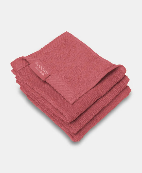 Cotton Terry Ultrasoft and Durable Solid Face Towel - Garnet Rose (Pack of 3)