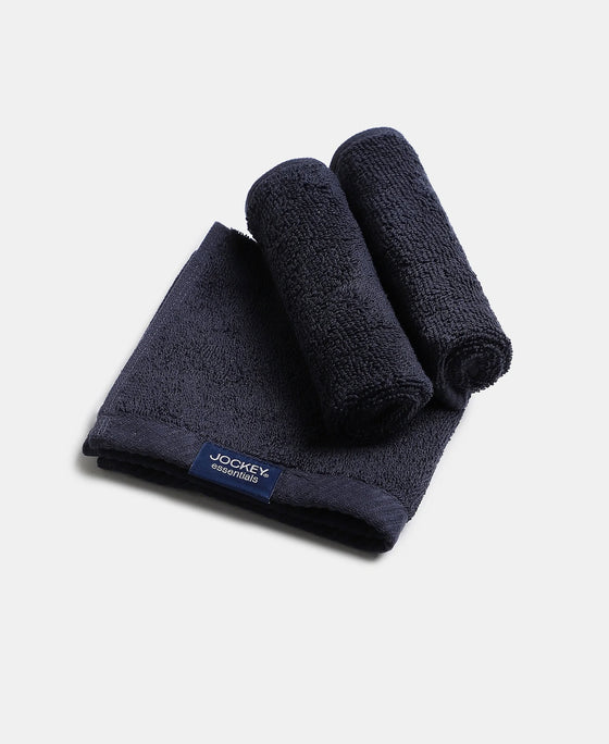 Pack of 6 Cotton Terry Ultrasoft and Durable Solid Face Towel - Navy & Grey