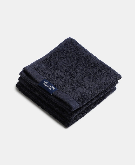 Pack of 6 Cotton Terry Ultrasoft and Durable Solid Face Towel - Navy & Grey