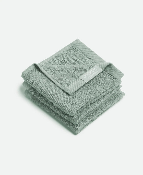 Cotton Terry Ultrasoft and Durable Solid Face Towel - Sage (Pack of 3)