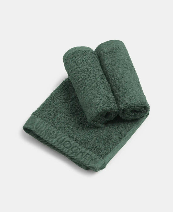 Bamboo Cotton Blend Terry Ultrasoft and Durable Face Towel with Natural StayFresh Properties - Balsam Green (Pack of 3)