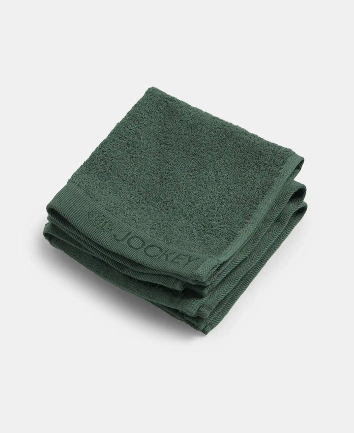 Bamboo Cotton Blend Terry Ultrasoft and Durable Face Towel with Natural StayFresh Properties - Balsam Green (Pack of 3)