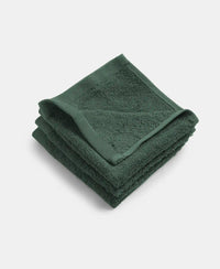 Bamboo Cotton Blend Terry Ultrasoft and Durable Face Towel with Natural StayFresh Properties - Balsam Green (Pack of 3)