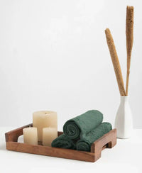 Bamboo Cotton Blend Terry Ultrasoft and Durable Face Towel with Natural StayFresh Properties - Balsam Green (Pack of 3)
