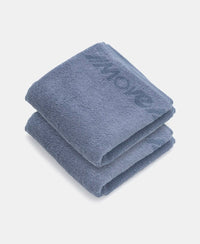 Cotton Terry Ultrasoft and Durable Striped Gym Towel - Cosmic Grey (Pack of 2)
