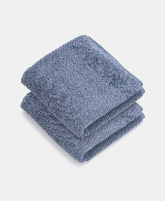 Cotton Terry Ultrasoft and Durable Striped Gym Towel - Cosmic Grey (Pack of 2)