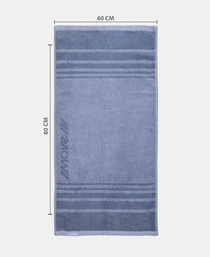 Cotton Terry Ultrasoft and Durable Striped Gym Towel - Cosmic Grey (Pack of 2)