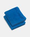 Cotton Terry Ultrasoft and Durable Striped Gym Towel - Move Blue (Pack of 2)
