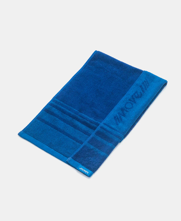 Cotton Terry Ultrasoft and Durable Striped Gym Towel - Move Blue (Pack of 2)