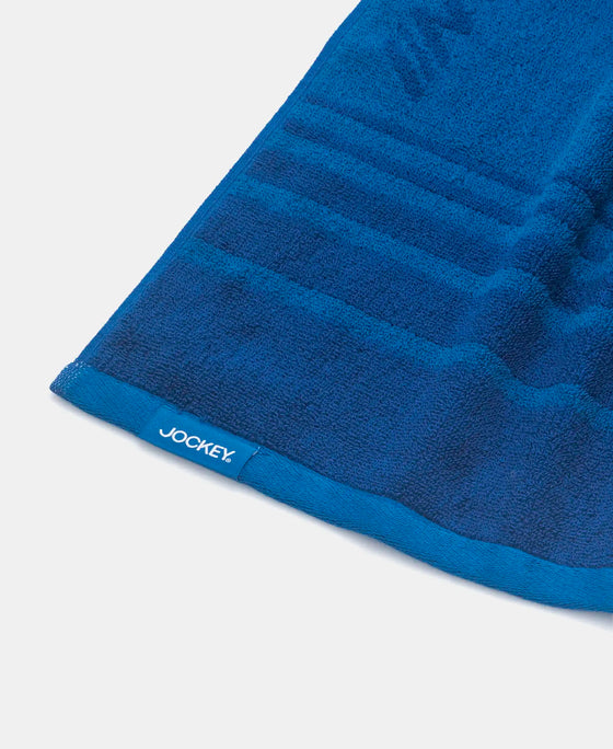 Cotton Terry Ultrasoft and Durable Striped Gym Towel - Move Blue (Pack of 2)