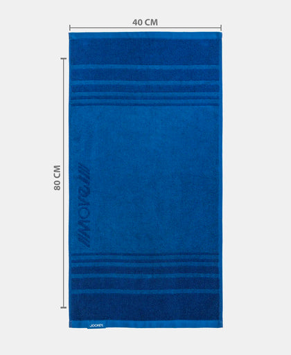 Cotton Terry Ultrasoft and Durable Striped Gym Towel - Move Blue (Pack of 2)