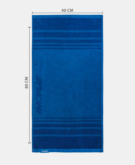 Cotton Terry Ultrasoft and Durable Striped Gym Towel - Move Blue (Pack of 2)