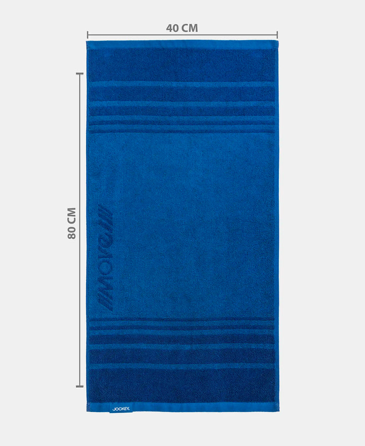 Cotton Terry Ultrasoft and Durable Striped Gym Towel - Move Blue (Pack of 2)